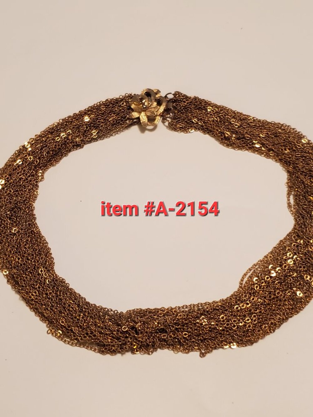 1 Gold multi chain choker Necklace, item # A - 2154, wt. 57 grams.